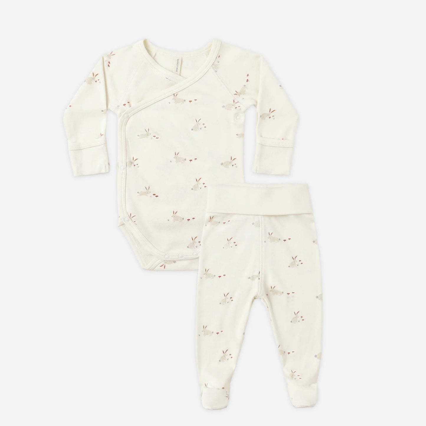 Side Snap Bodysuit + Pant Set - Bunnies