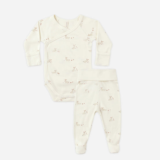 Side Snap Bodysuit + Pant Set - Bunnies
