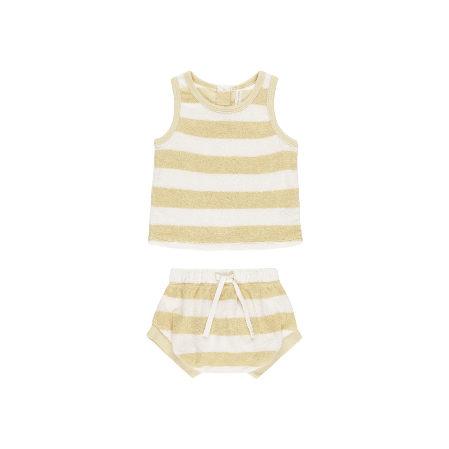 Terry Tank + Short Set - Yellow Stripe