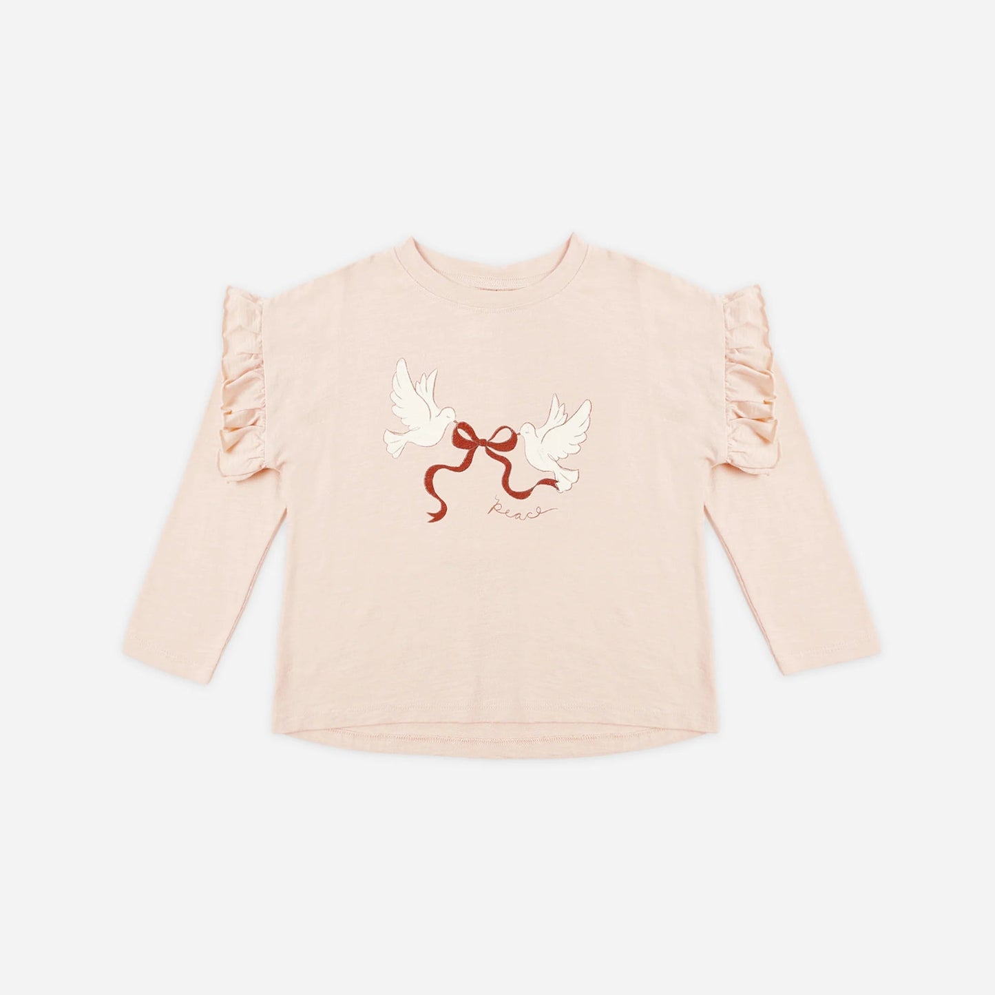 Ruffle Long Sleeve Tee - Peace