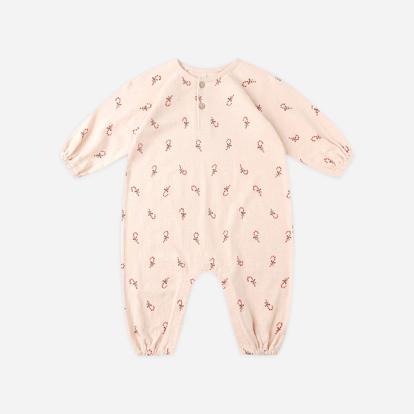 Henley Jumpsuit - Candy Canes