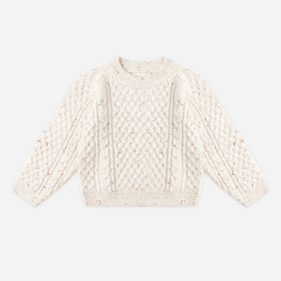 Cable Knit Sweater - Natural Speckled