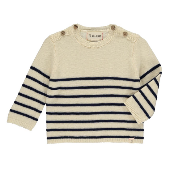 Breton Sweater - Cream & Navy Stripe