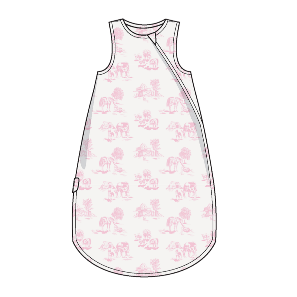 Sleep Bag - Farm Toile Pink