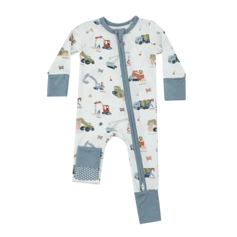 Construction Alphabet 2-Way Zipper Romper