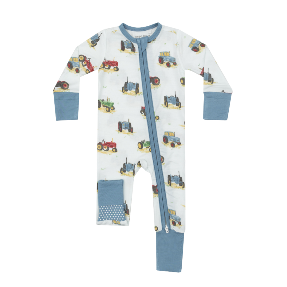 Vintage Tractors 2-Way Zipper Romper