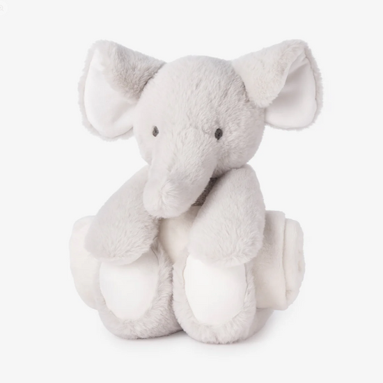 Elephant Bedtime Huggie Plush Toy with Blanket