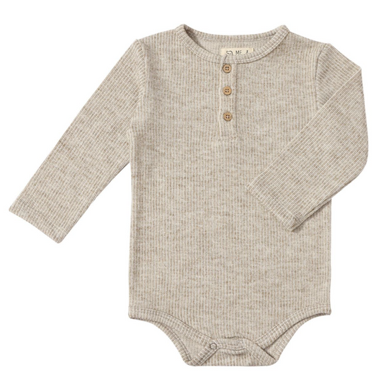 Aynor Henley Bodysuit - Heathered Biscuit