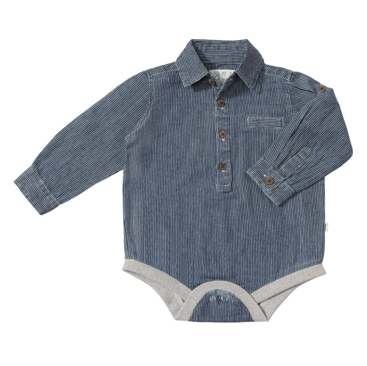 Jasper Woven Bodysuit - Blue/White Stripe