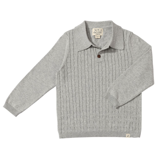 Christian Cable Polo - Grey