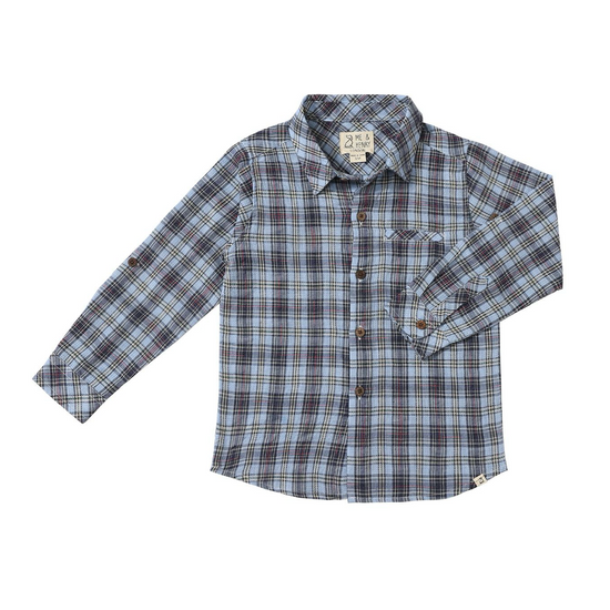 Atwood Woven Shirt - Navy & Sky Multi Plaid