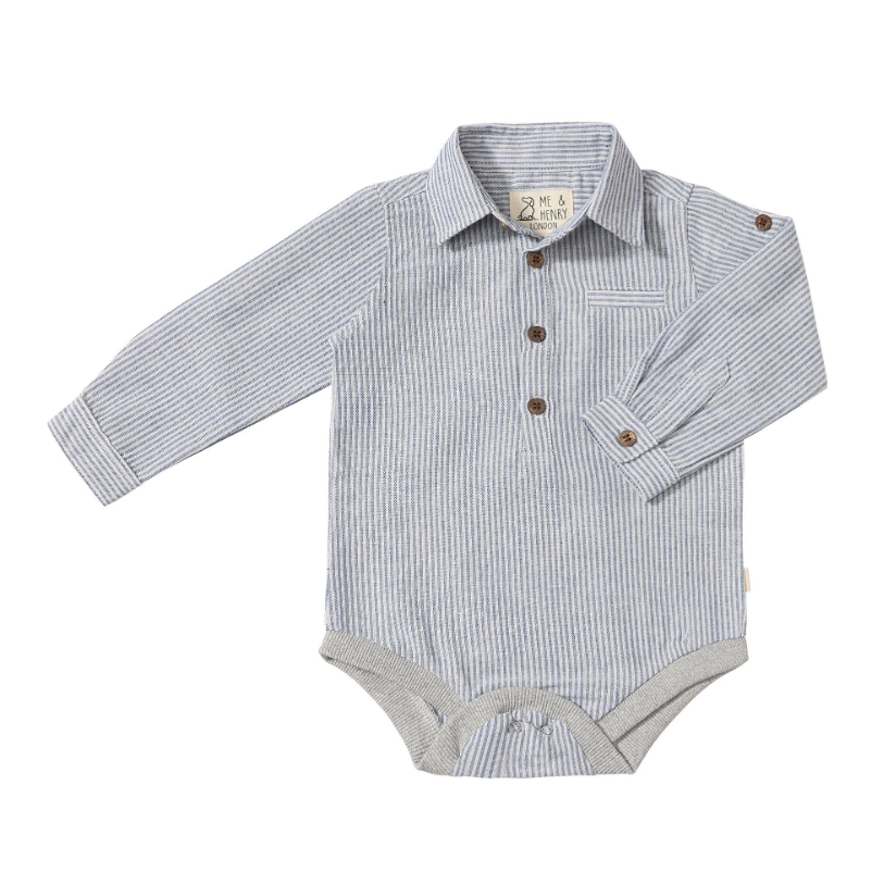 Jasper Woven Bodysuit - Ocean & White Stripe