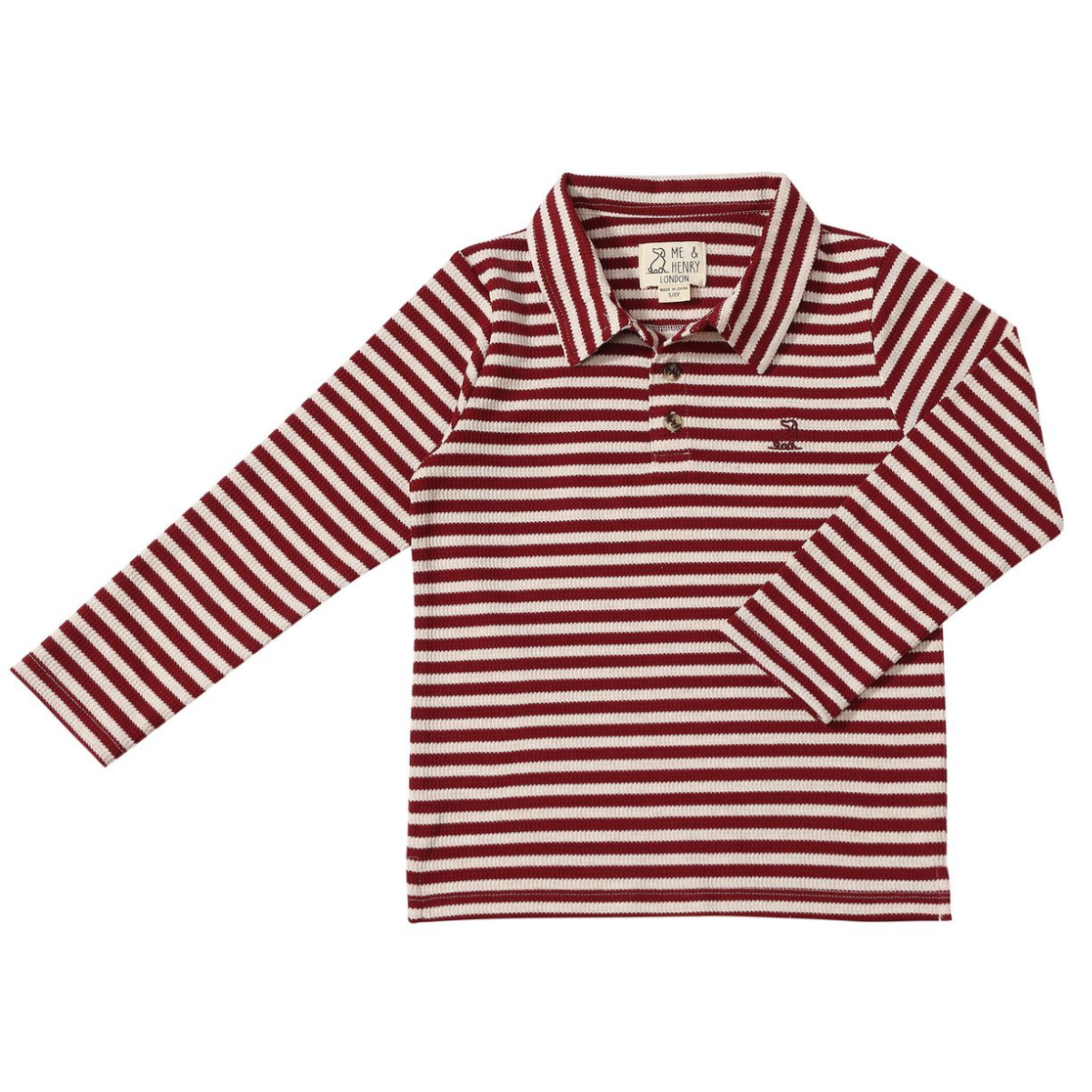 Spencer Polo - Burgundy/Cream Stripe