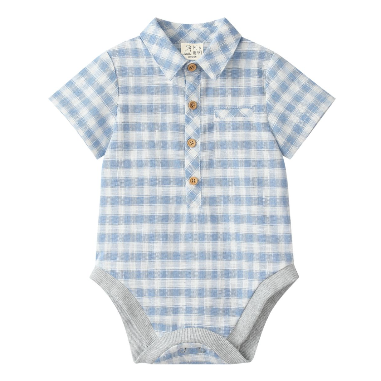 Helford Woven Bodysuit - Blue/White Plaid