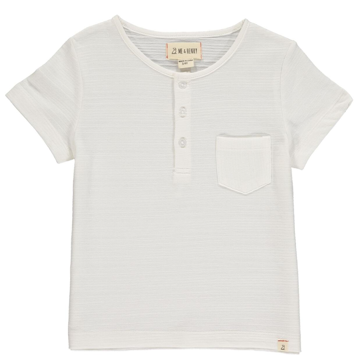 Dodger Henley - White Ribbed