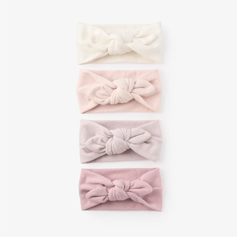 Brushed Cotton Knotted Bow Headband 4-Pack