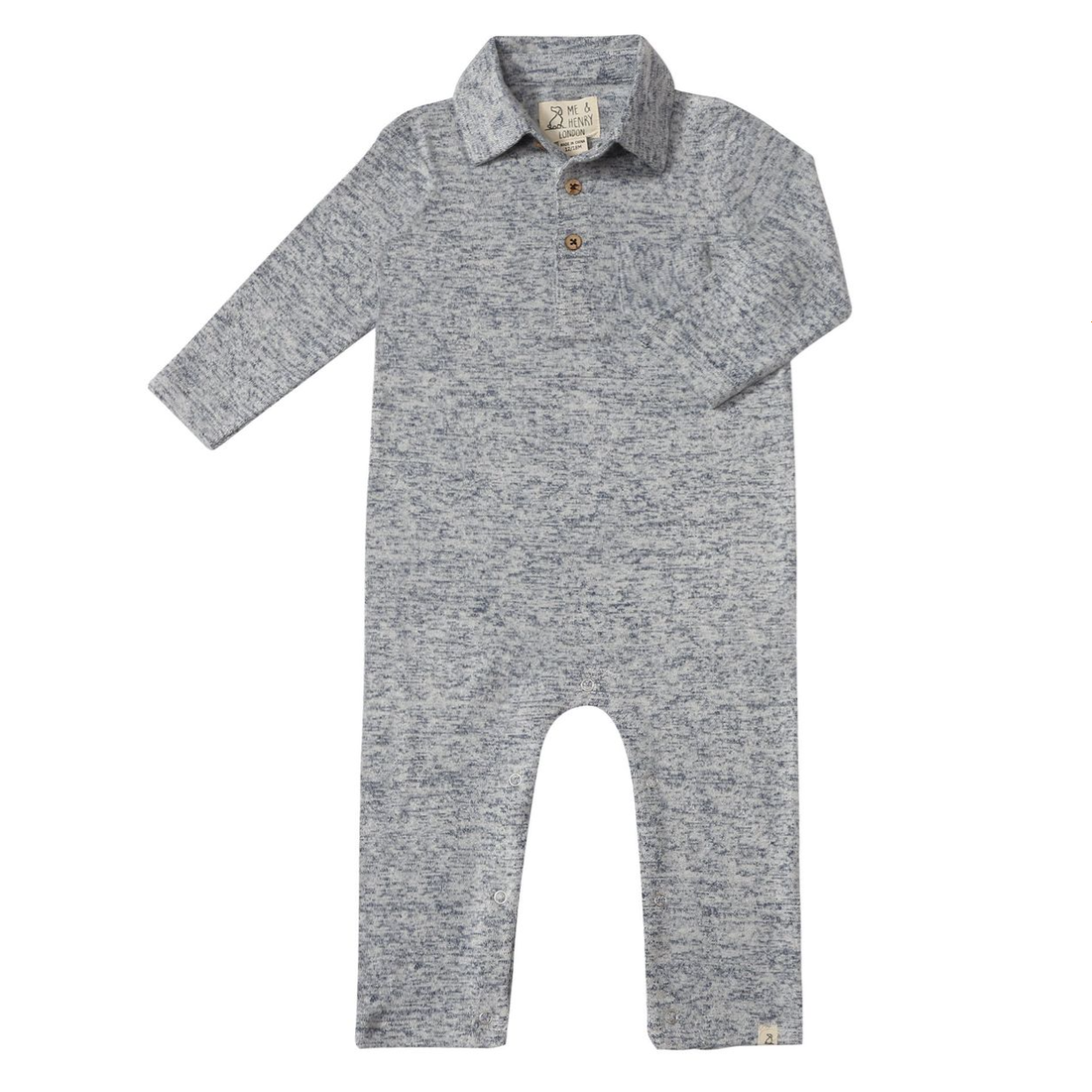 Kingston Polo Romper - Heathered Navy