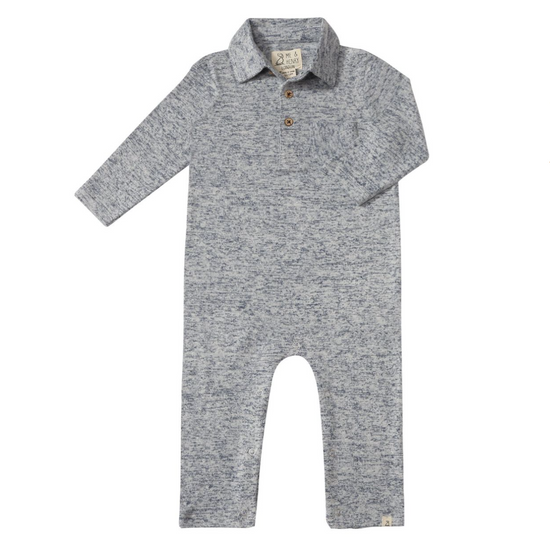 Kingston Polo Romper - Heathered Navy