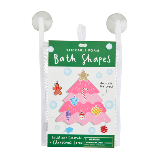 Pink Christmas Tree Bath Stickable Set