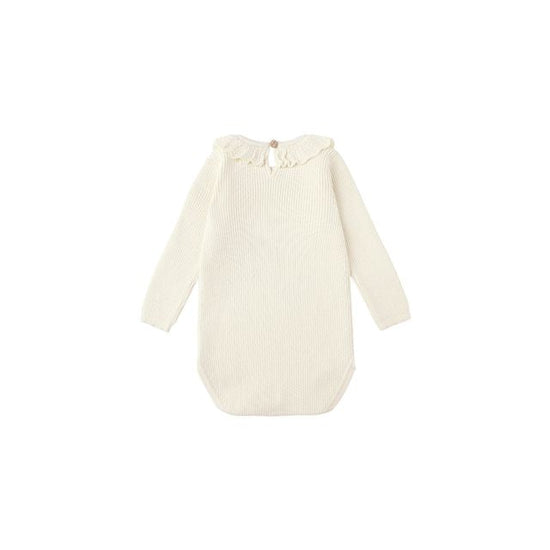 Ruffle Collar Bodysuit - Natural