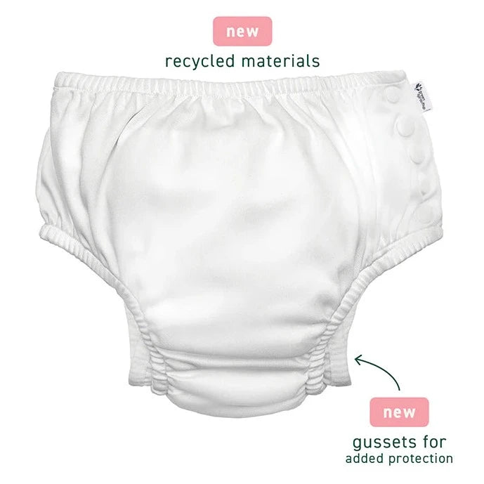 Eco Snap Ruffled Swim Diaper with Gussets - Pink Blossoms