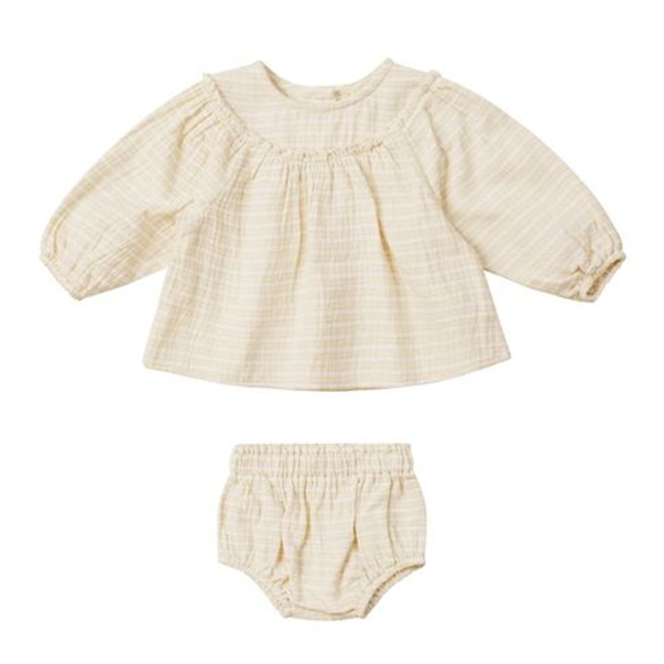 Mia Top + Bloomer Set - Lemon Stripe