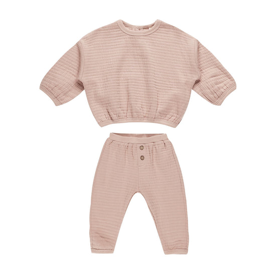 Textured Sweat Set - Blush