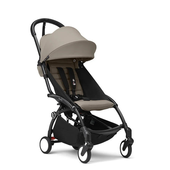 Stokke® YOYO³ Stroller From 6 Months - Taupe on Black Frame