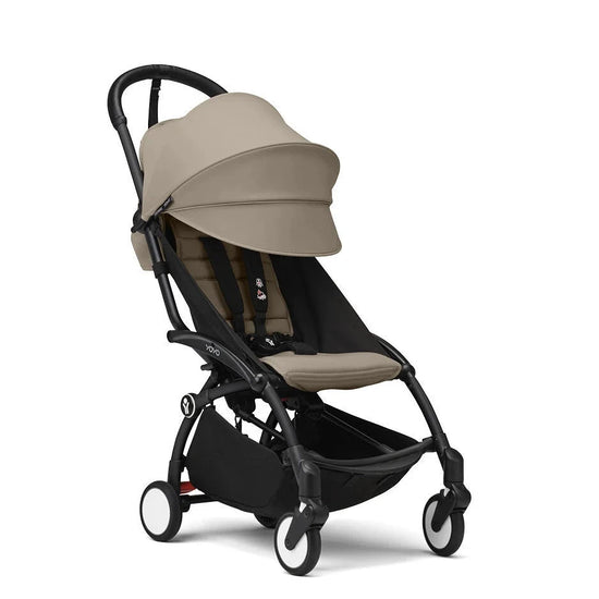 Stokke® YOYO³ Stroller From 6 Months - Taupe on Black Frame