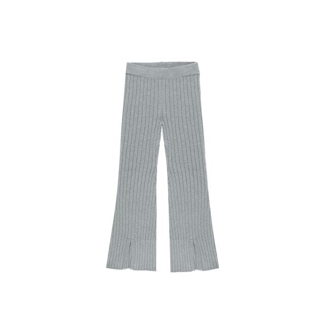 Flare Knit Pant - Dusty Blue