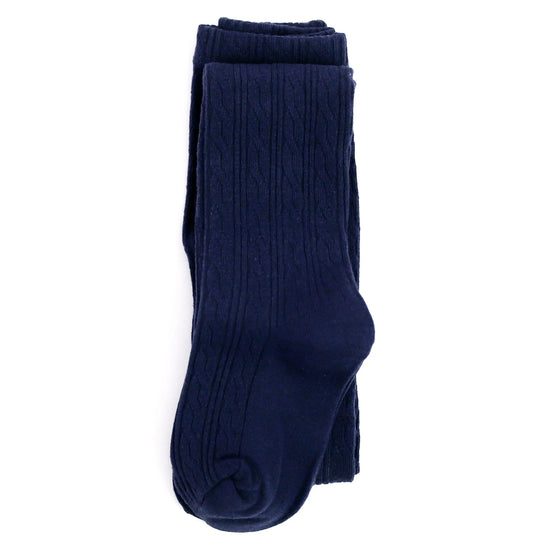 Cable Knit Tights - Bright Navy