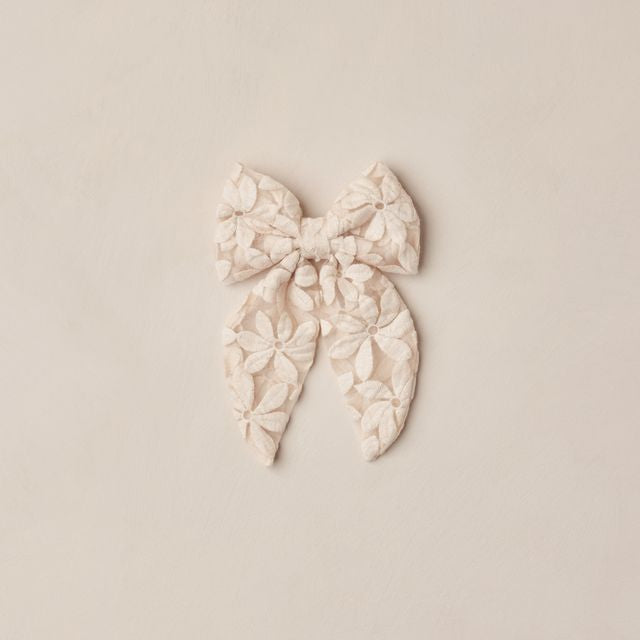 Everly Bow - Embroidered Daisy