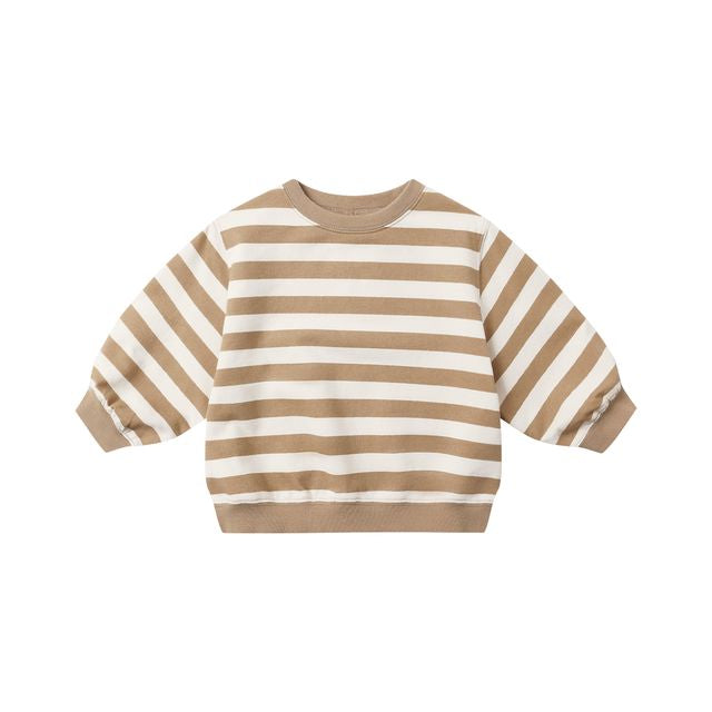 Oversized Crew Sweatshirt - Gold Stripe
