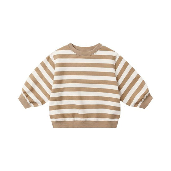Oversized Crew Sweatshirt - Gold Stripe