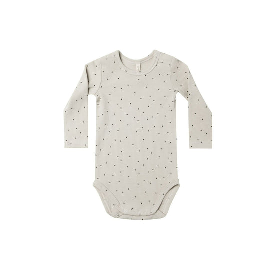 Ribbed Long Sleeve Bodysuit - Mini Dots