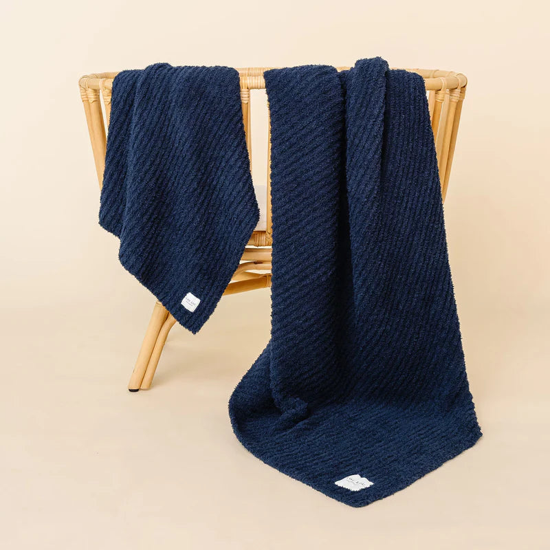 Chenille Blanket - Navy