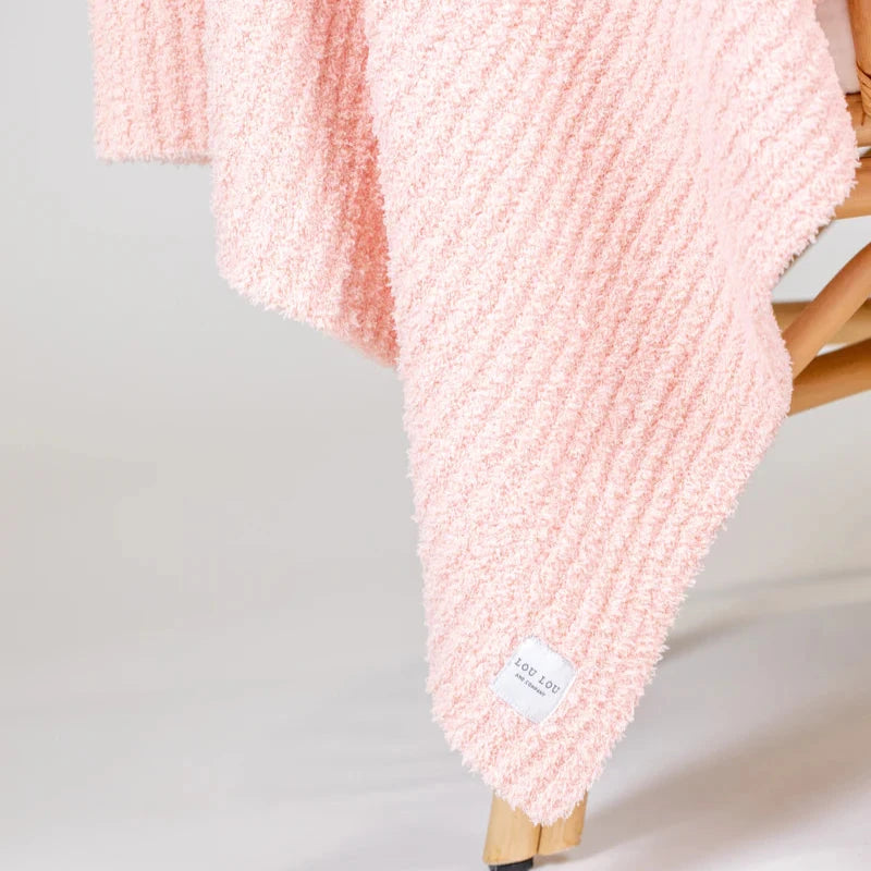 Large Chenille Blanket - Blush Pink