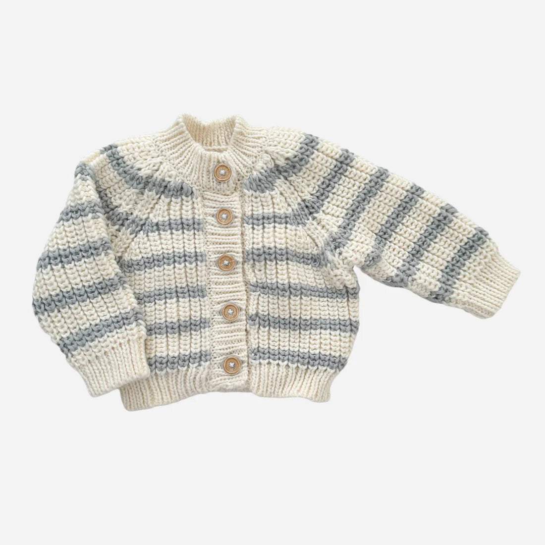 Rib Knit Stripe Cardigan - Bowie Grey