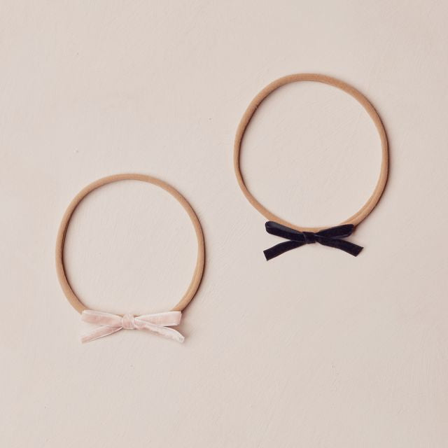 Baby Bow Headbands - Rose & Black