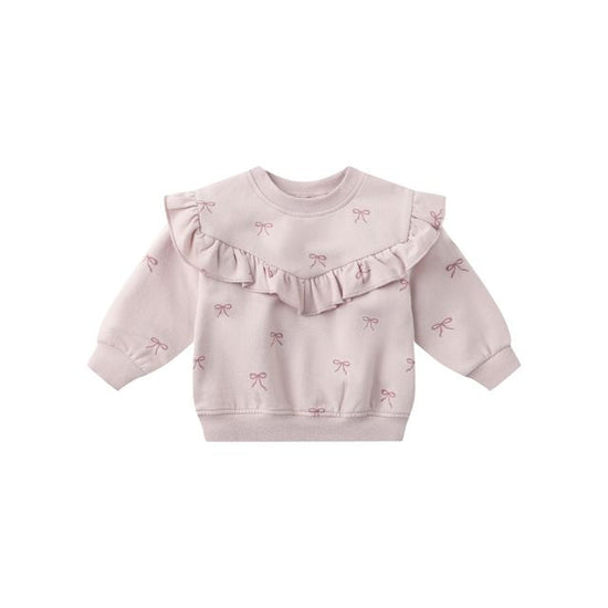 Ruffle Fleece Sweatshirt - Bows