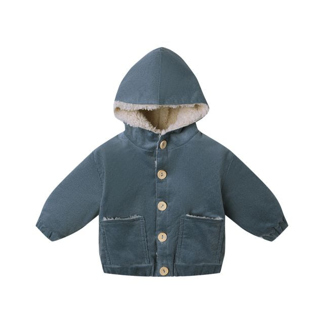 Corduroy Hooded Jacket - Ocean