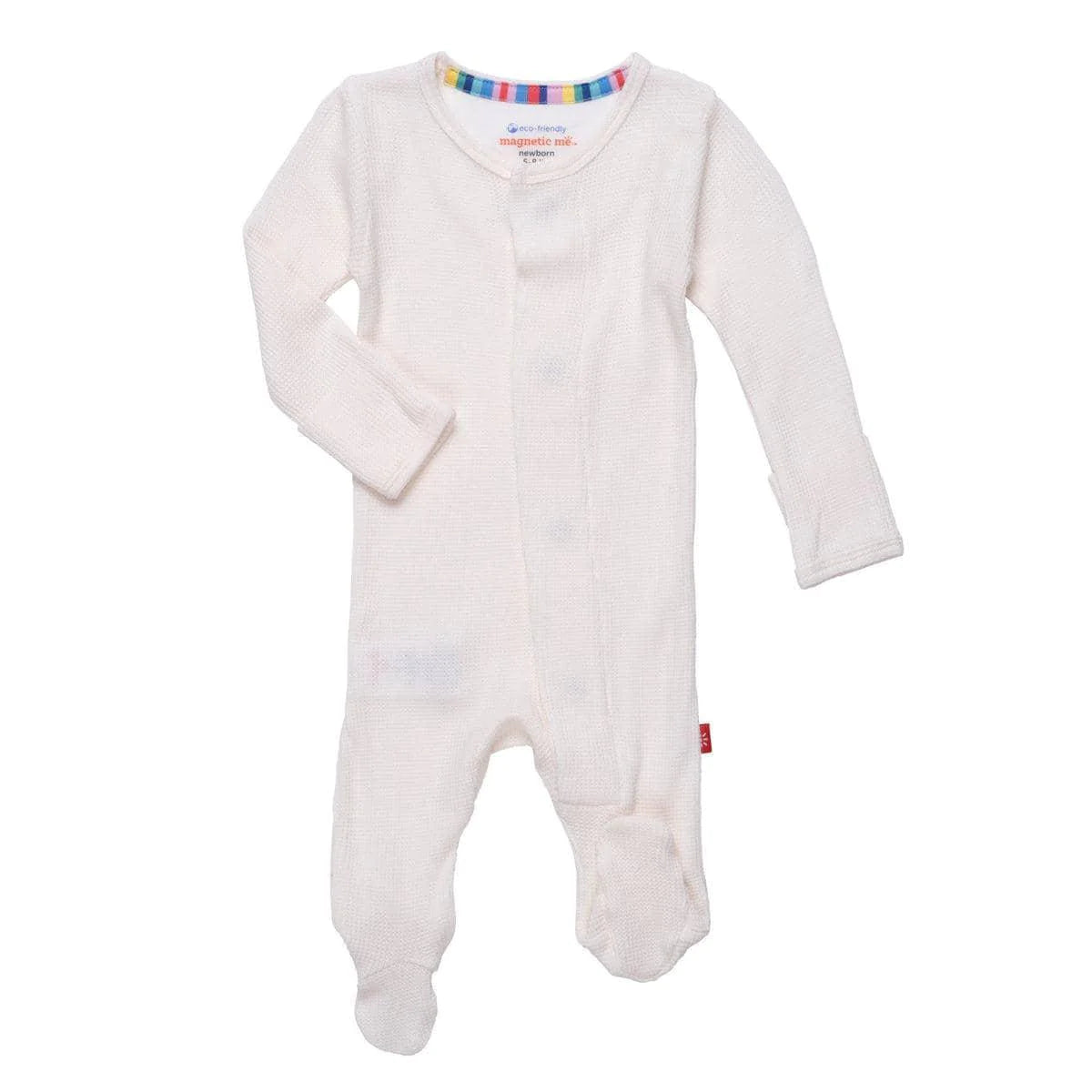 Love Lines Tofu Organic Cotton Pointelle Magnetic Footie