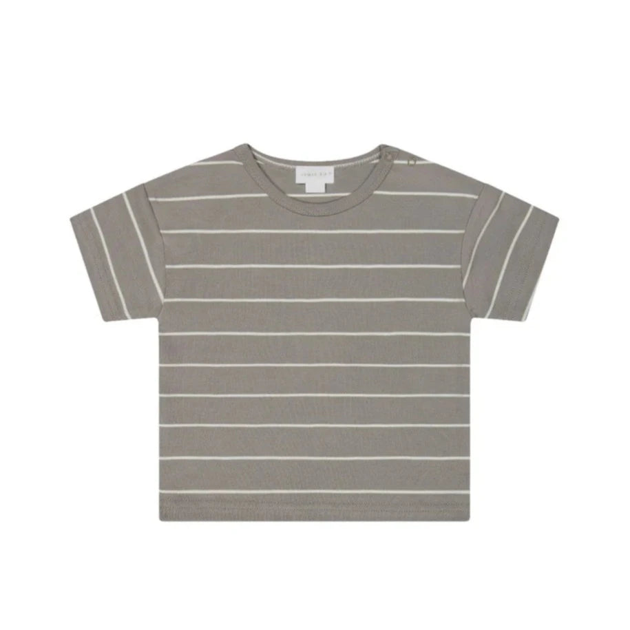 Pima Cotton Hunter Top - Cobblestone & Cloud Stripe