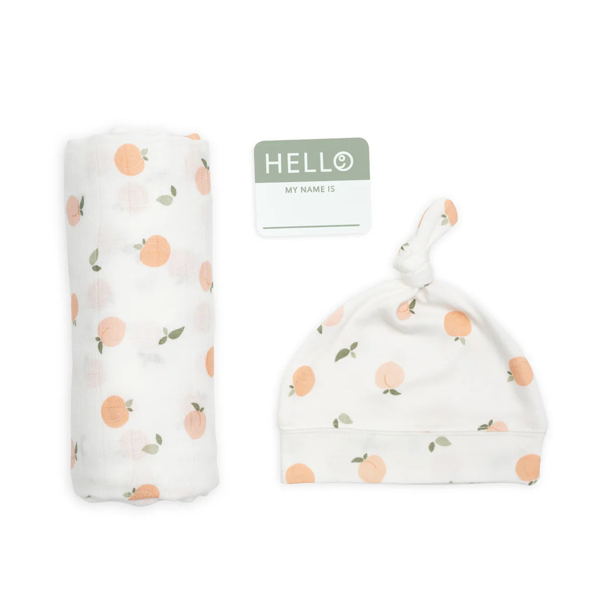 Hello World Hat & Swaddle Set – Peaches