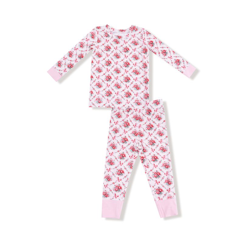 Rose Bow Lattice Long Sleeve Loungewear