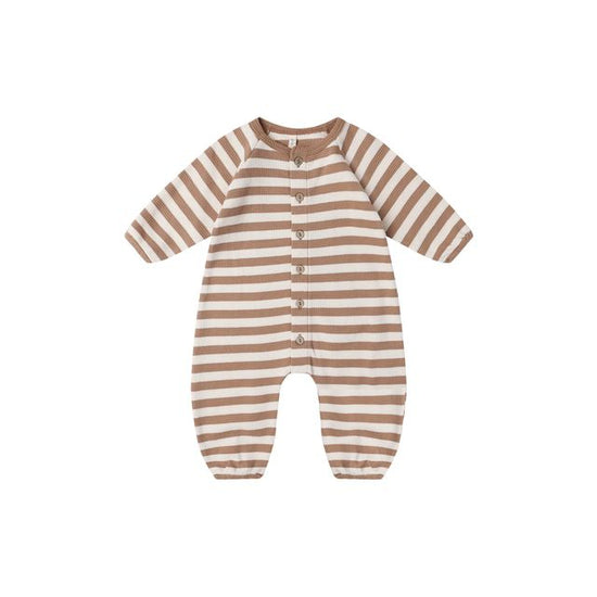 Waffle Long Sleeve Jumpsuit - Harvest Stripe