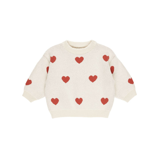 Heart Knit Sweater - Natural