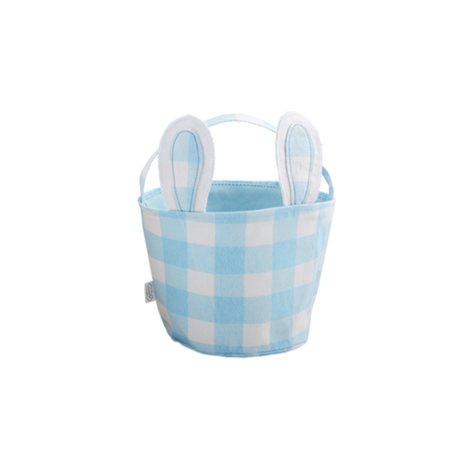 Check Easter Basket - Blue