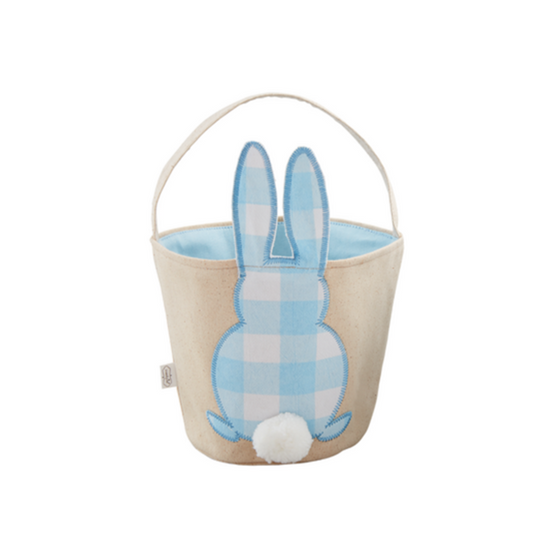 Check Easter Bunny Basket - Blue