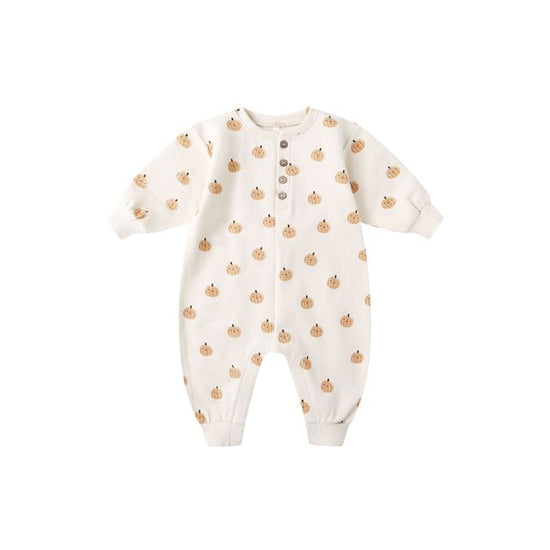 Relaxed Fleece Jumpsuit - Smiley Pumpkins